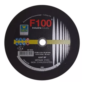 DISQUE METAUX INOX PLAT F100 Ø 350 x 2.8 x 25 MM